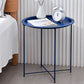 Nordic Round Tray Top Night Table 20" Tall Metal Four-Leg Nightstand