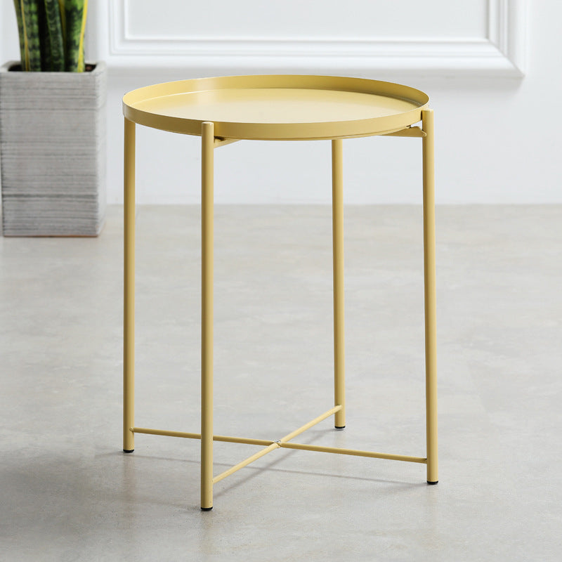 Noordse ronde lade Top Night Table 20 "Tall Metal metalen vierveter nachtkastje