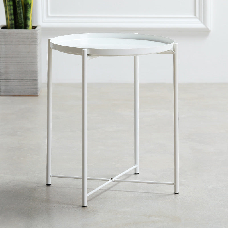Nordique Round Tray Top Night Table 20 "Métal à quatre jambes Métalle de haut