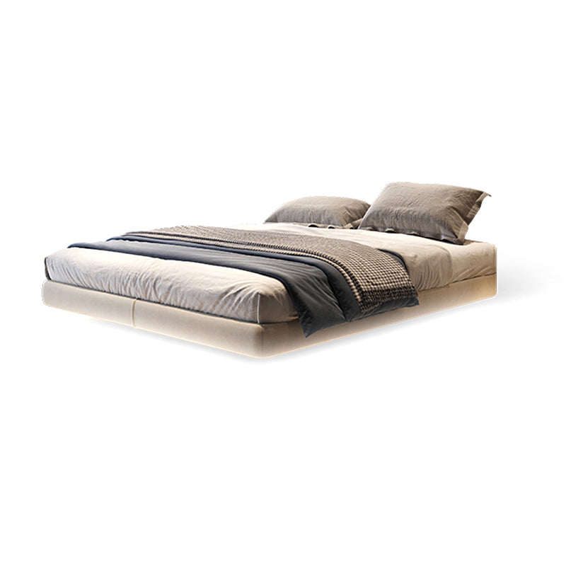 Genuine Leather Platform Bed Frame Modern Low Profile Bed Frame in Gray Platform Clearhalo 'Bedroom Furniture' 'Beds' 'furn' 'furn_beds' 'Furniture' 5453252