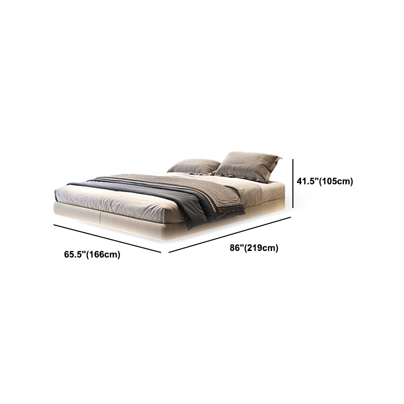 Genuine Leather Platform Bed Frame Modern Low Profile Bed Frame in Gray Clearhalo 'Bedroom Furniture' 'Beds' 'furn' 'furn_beds' 'Furniture' 5453259