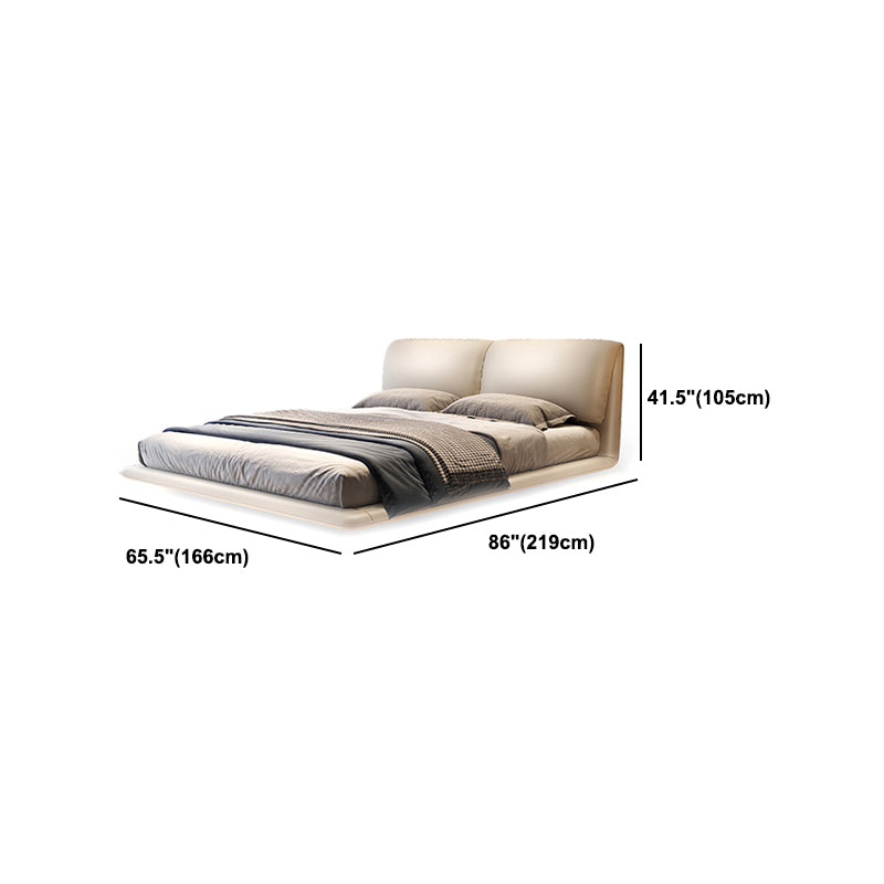 Genuine Leather Platform Bed Frame Modern Low Profile Bed Frame in Gray Clearhalo 'Bedroom Furniture' 'Beds' 'furn' 'furn_beds' 'Furniture' 5453262