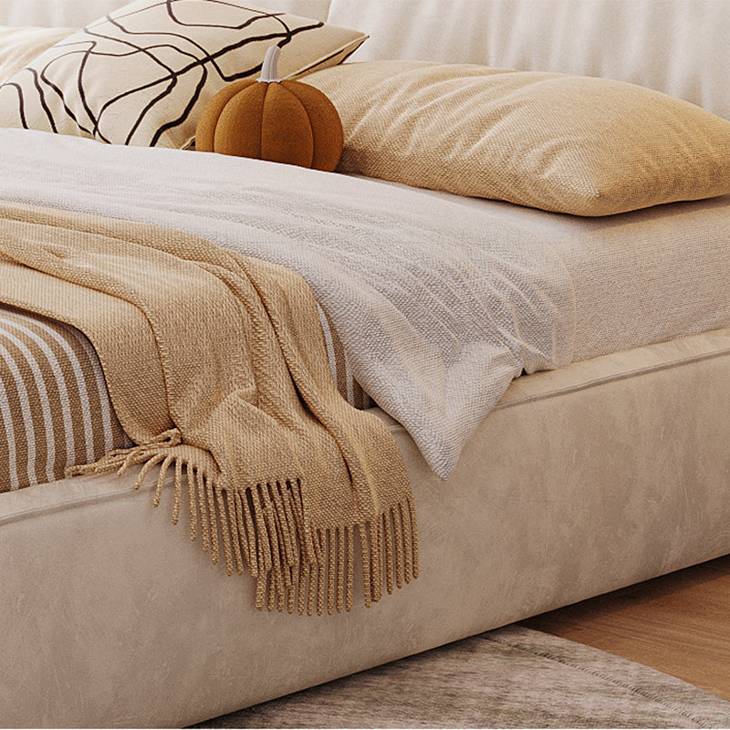 Testino imbottito in stile moderno imitazione bianca letto in pelle