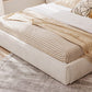 Modern Style Upholstered Headboard White Imitation Leather Bed