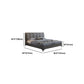 Letto standard grigio contemporaneo con letto trapuntato e gambe