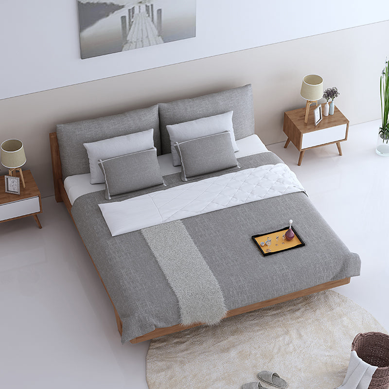 Contemporary Wood Panel Standard Bed with Rectangular Headboard Clearhalo 'Bedroom Furniture' 'Beds' 'furn' 'furn_beds' 'Furniture' 5453348