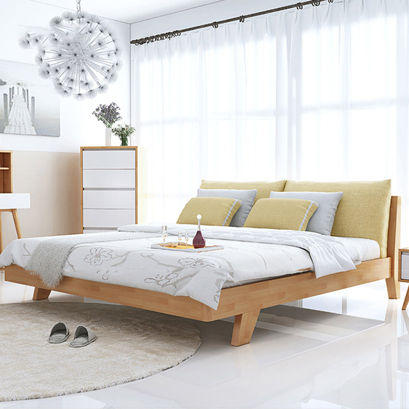 Contemporary Wood Panel Standard Bed with Rectangular Headboard Wood Bed & Mattress Clearhalo 'Bedroom Furniture' 'Beds' 'furn' 'furn_beds' 'Furniture' 5453357