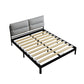 Contemporary Metal Platform Bed Panel Frame with Upholstered Headboard Black Clearhalo 'Bedroom Furniture' 'Beds' 'furn' 'furn_beds' 'Furniture' 5453367
