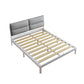 Contemporary Metal Platform Bed Panel Frame with Upholstered Headboard Clearhalo 'Bedroom Furniture' 'Beds' 'furn' 'furn_beds' 'Furniture' 5453372