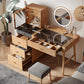 Scandinavian Makeup Vanity Table with Mirror and Stool for Bedroom