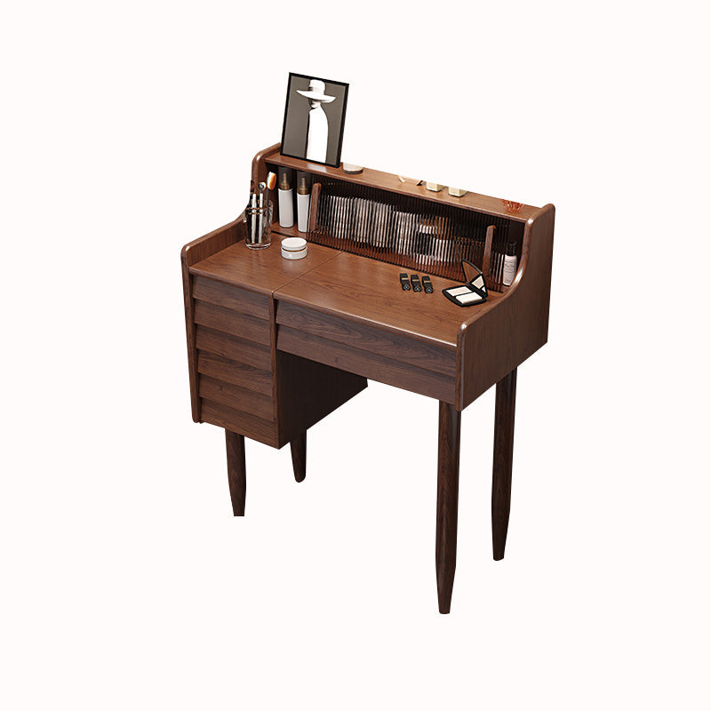 Traditional Wooden Makeup Vanity Table with Stool for Bedroom