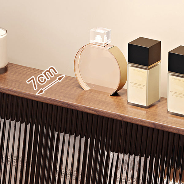 Tavolo da vanità tradizionale per il trucco in legno con sgabello per camera da letto