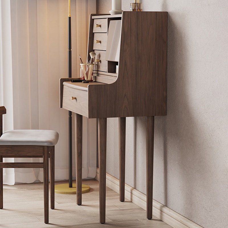 Traditional Wooden Makeup Vanity Desk Table with Stool for Bedroom Clearhalo 'Bedroom Furniture' 'furn' 'furn_makeup_vanities' 'Furniture' 'Makeup Vanities' 'makeup_vanities' 5453423