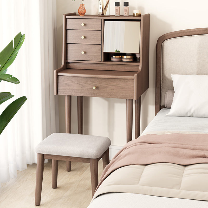 Traditional Wooden Makeup Vanity Desk Table with Stool for Bedroom Clearhalo 'Bedroom Furniture' 'furn' 'furn_makeup_vanities' 'Furniture' 'Makeup Vanities' 'makeup_vanities' 5453434