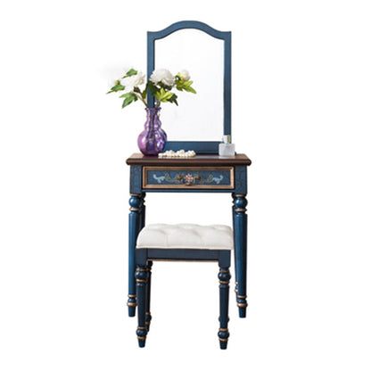 Victorian Makeup Vanity Table with Drawers and Stool for Bedroom
