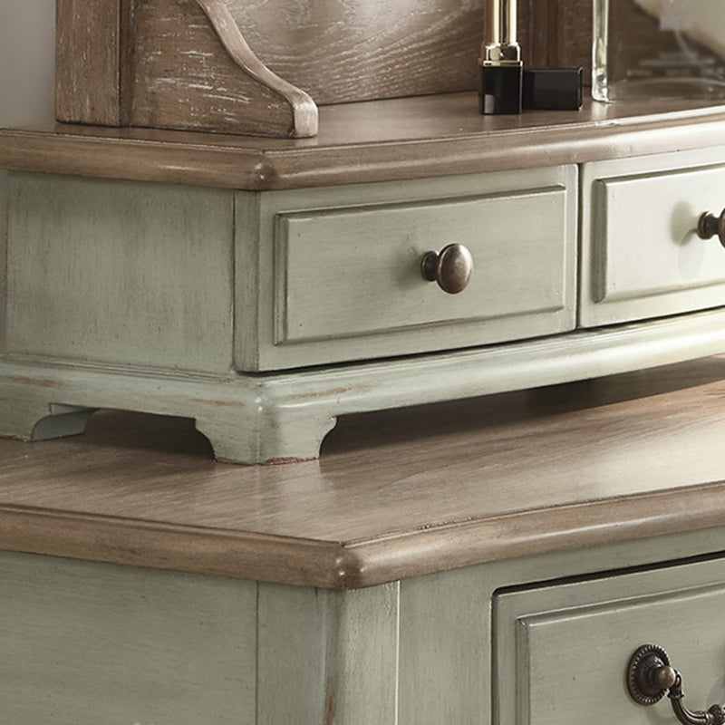 Tabouret maréptable victorien avec miroir et tiroirs pour chambre à coucher