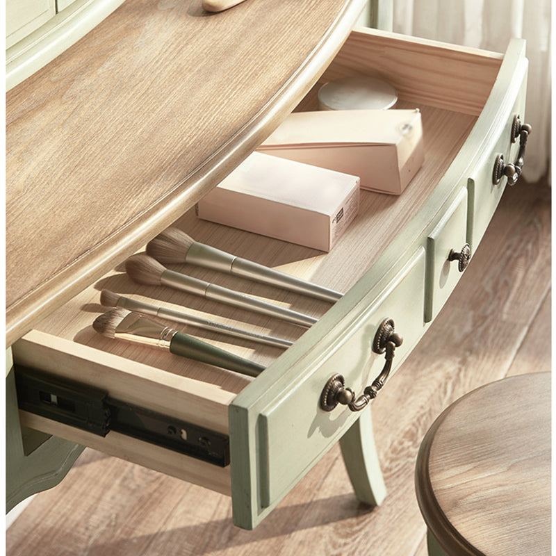 Tabouret maréptable victorien avec miroir et tiroirs pour chambre à coucher