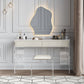 White Make-up Vanity with 2 Drawers and Stool for Bedroom 31.5" High Clearhalo 'Bedroom Furniture' 'furn' 'furn_makeup_vanities' 'Furniture' 'Makeup Vanities' 'makeup_vanities' 5453478