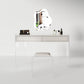 White Make-up Vanity with 2 Drawers and Stool for Bedroom 31.5" High Makeup Vanity & Mirror & Stools Clearhalo 'Bedroom Furniture' 'furn' 'furn_makeup_vanities' 'Furniture' 'Makeup Vanities' 'makeup_vanities' 5453479