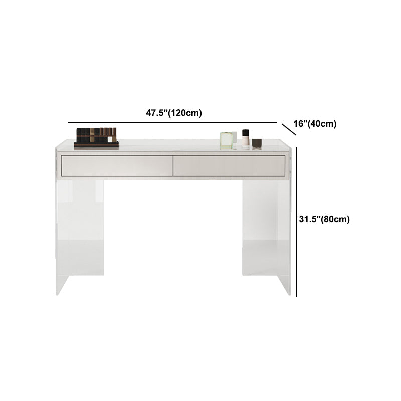 White Make-up Vanity with 2 Drawers and Stool for Bedroom 31.5" High Clearhalo 'Bedroom Furniture' 'furn' 'furn_makeup_vanities' 'Furniture' 'Makeup Vanities' 'makeup_vanities' 5453492