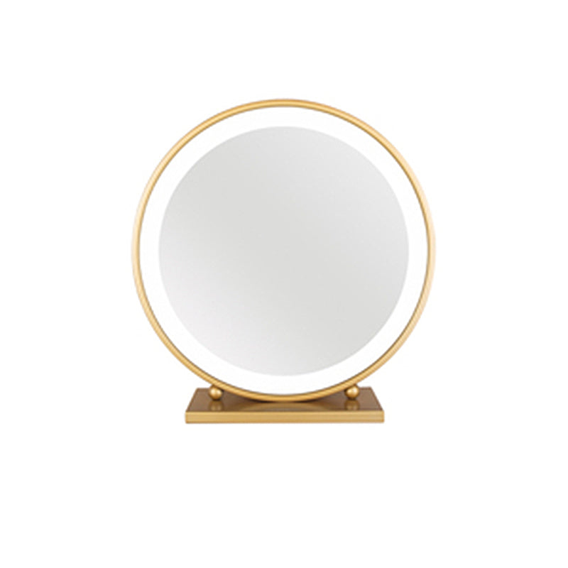 Glam Golden Glass Top Make-up Vanity for Bedroom 29.53" Height