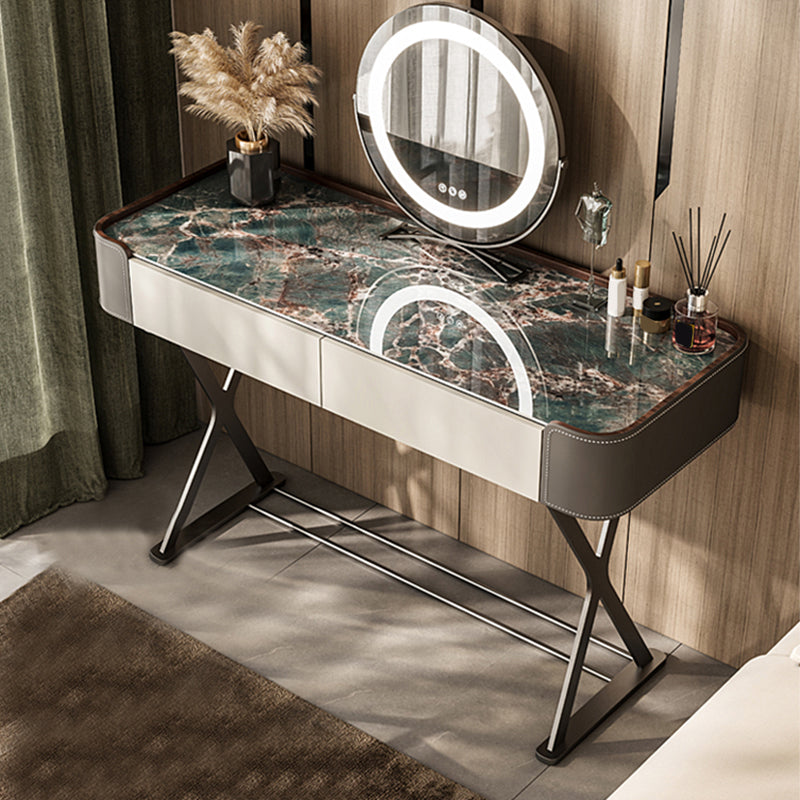 Makeup Vanity Table With Drawer and White Stool Set for Bedroom Clearhalo 'Bedroom Furniture' 'furn' 'furn_makeup_vanities' 'Furniture' 'Makeup Vanities' 'makeup_vanities' 5453528
