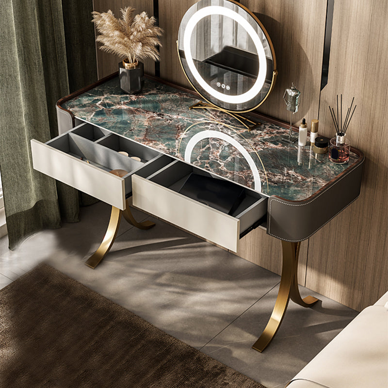 Makeup Vanity Table With Drawer and White Stool Set for Bedroom Clearhalo 'Bedroom Furniture' 'furn' 'furn_makeup_vanities' 'Furniture' 'Makeup Vanities' 'makeup_vanities' 5453531