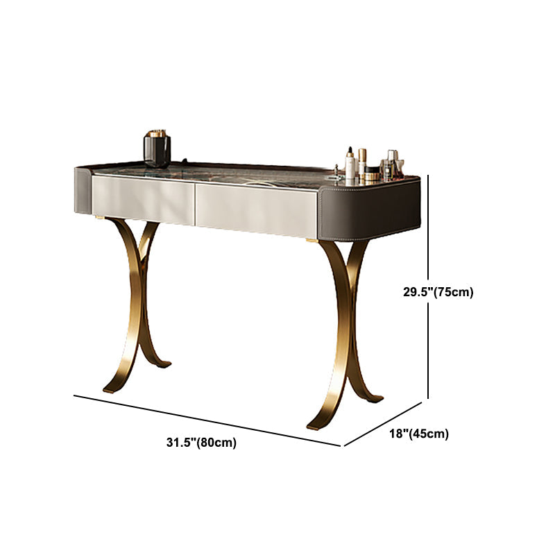Makeup Vanity Table With Drawer and White Stool Set for Bedroom Clearhalo 'Bedroom Furniture' 'furn' 'furn_makeup_vanities' 'Furniture' 'Makeup Vanities' 'makeup_vanities' 5453541