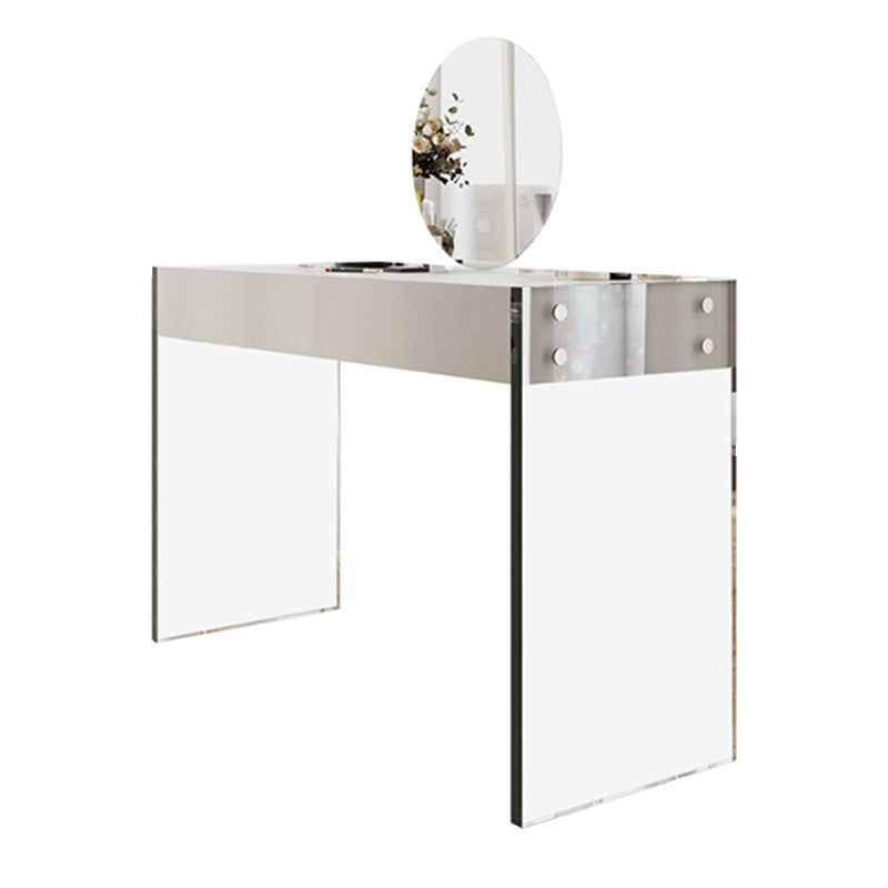 White Slate Top Make-up Vanity with Drawer for Bedroom 29.5" Makeup Vanity & Mirror Unavailable Clearhalo 'Bedroom Furniture' 'furn' 'furn_makeup_vanities' 'Furniture' 'Makeup Vanities' 'makeup_vanities' 5453608