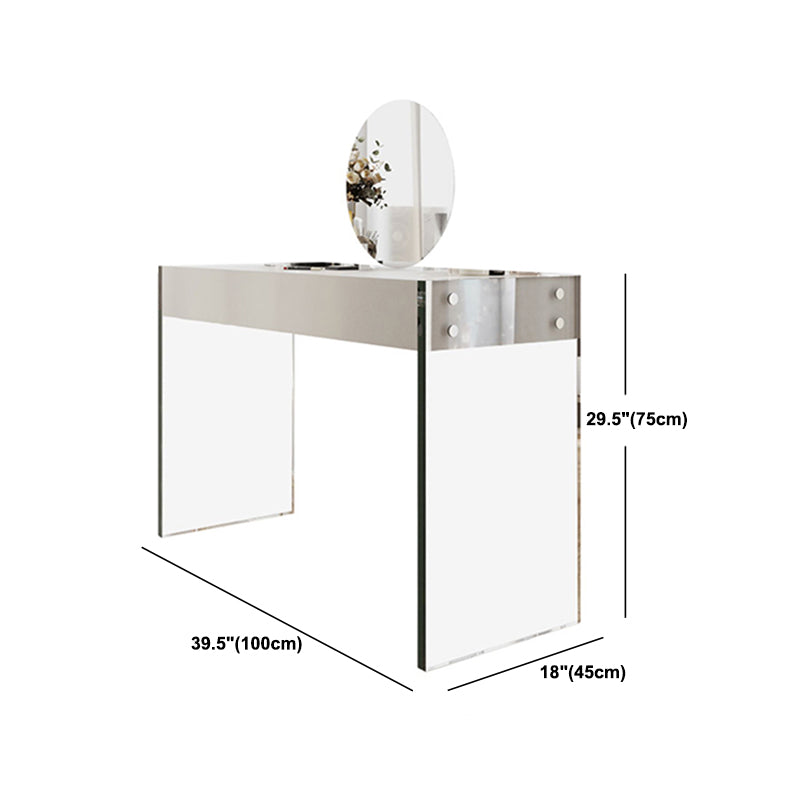 White Slate Top Make-up Vanity with Drawer for Bedroom 29.5" Clearhalo 'Bedroom Furniture' 'furn' 'furn_makeup_vanities' 'Furniture' 'Makeup Vanities' 'makeup_vanities' 5453623