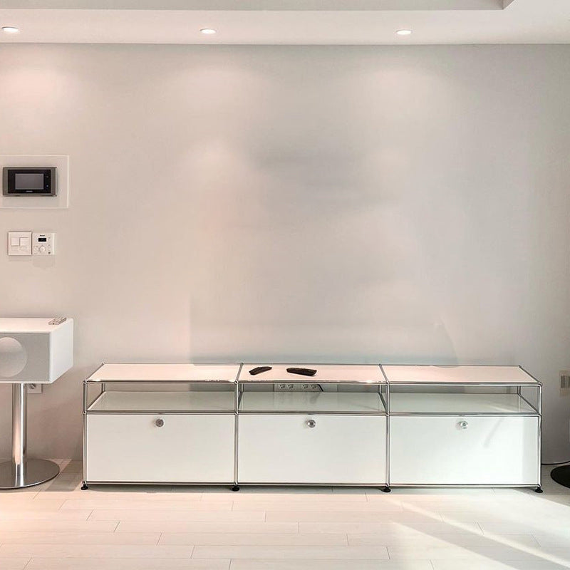 Buffet contemporain buffet en acier inoxydable pour le salon