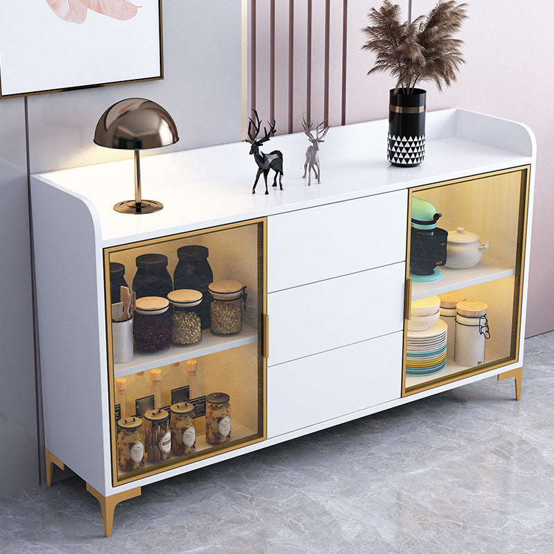 Sideboard in legno ingegnerizzato in stile glam con cassetti e conservazione