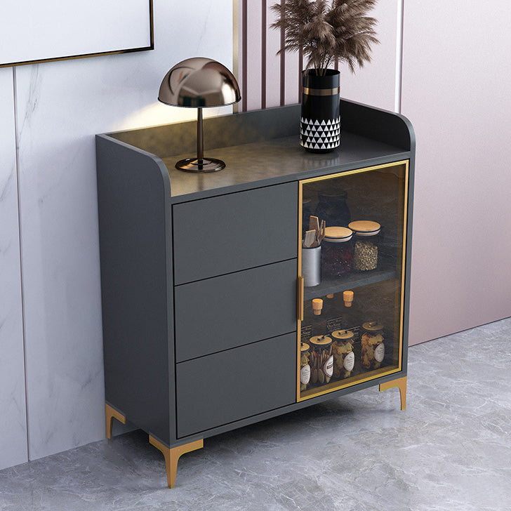 Sideboard in legno ingegnerizzato in stile glam con cassetti e conservazione