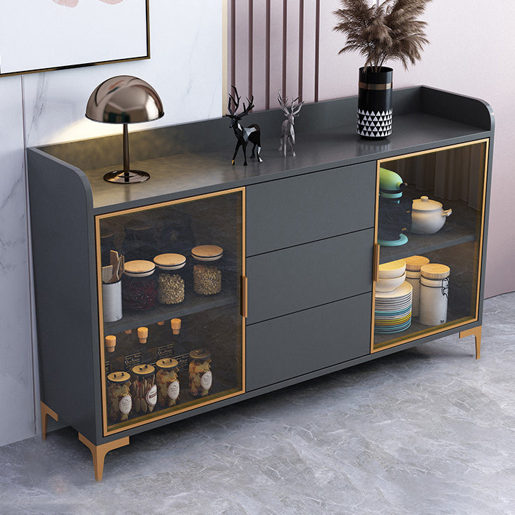 Sideboard in legno ingegnerizzato in stile glam con cassetti e conservazione