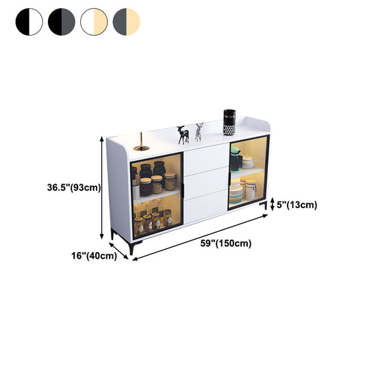 Sideboard in legno ingegnerizzato in stile glam con cassetti e conservazione