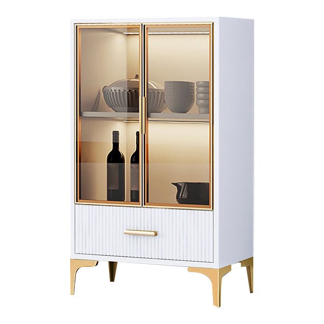 Glam -stijl dressoir gemanipuleerde houten opbergboogboard met glazen deuren