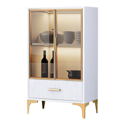 Glam -stijl dressoir gemanipuleerde houten opbergboogboard met glazen deuren