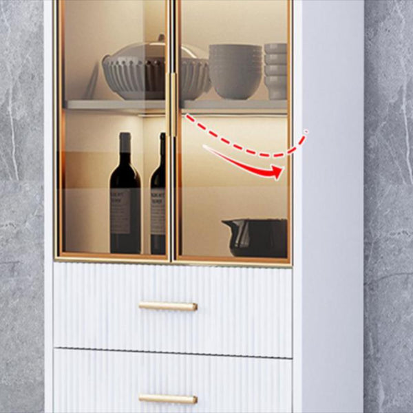 Glam -stijl dressoir gemanipuleerde houten opbergboogboard met glazen deuren