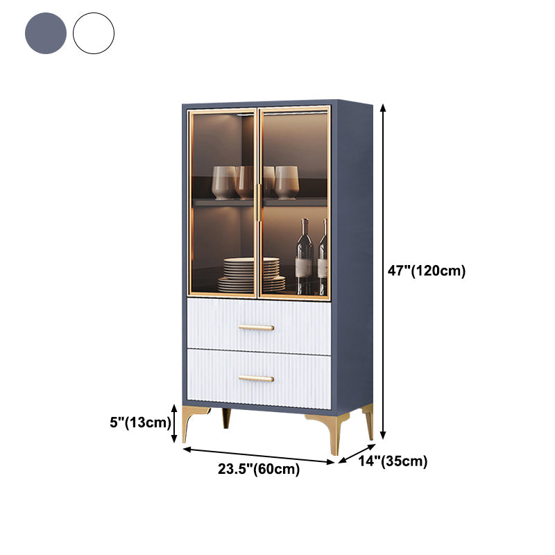 Glam -stijl dressoir gemanipuleerde houten opbergboogboard met glazen deuren