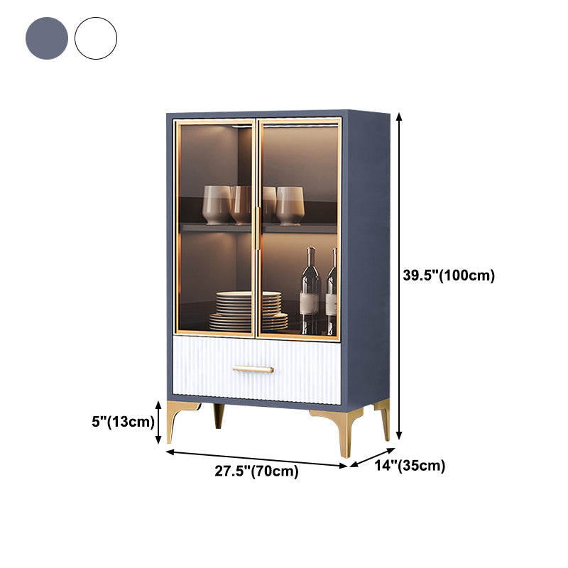 Glam -stijl dressoir gemanipuleerde houten opbergboogboard met glazen deuren