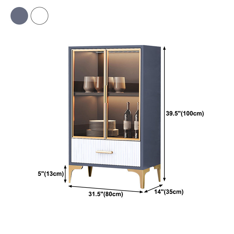 Glam -stijl dressoir gemanipuleerde houten opbergboogboard met glazen deuren