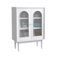 15.75"W Sideboard Contemporary Style Solid Wood Dining Server for Living Room Kitchen 30"L x 16"W x 43"H White Vertical Glass Clearhalo 'buffet_sideboard' 'Buffets & Sideboards' 'furn' 'furn_buffet_sideboard' 'Furniture' 'Kitchen & Dining Furniture' 5453844