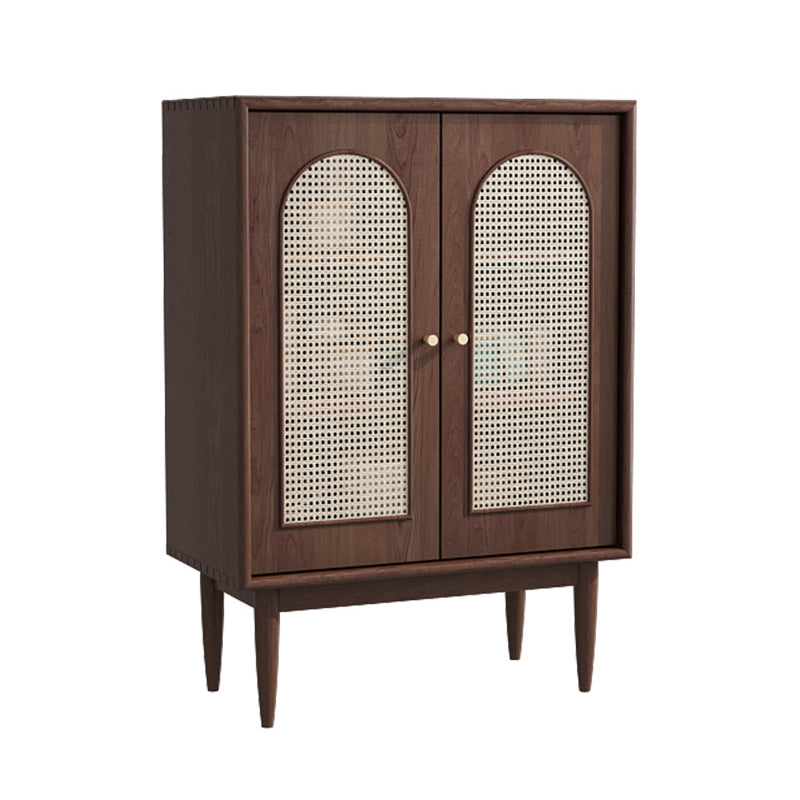 15.75"W Sideboard Contemporary Style Solid Wood Dining Server for Living Room Kitchen 30"L x 16"W x 43"H Walnut Wicker & Rattan Clearhalo 'buffet_sideboard' 'Buffets & Sideboards' 'furn' 'furn_buffet_sideboard' 'Furniture' 'Kitchen & Dining Furniture' 5453846