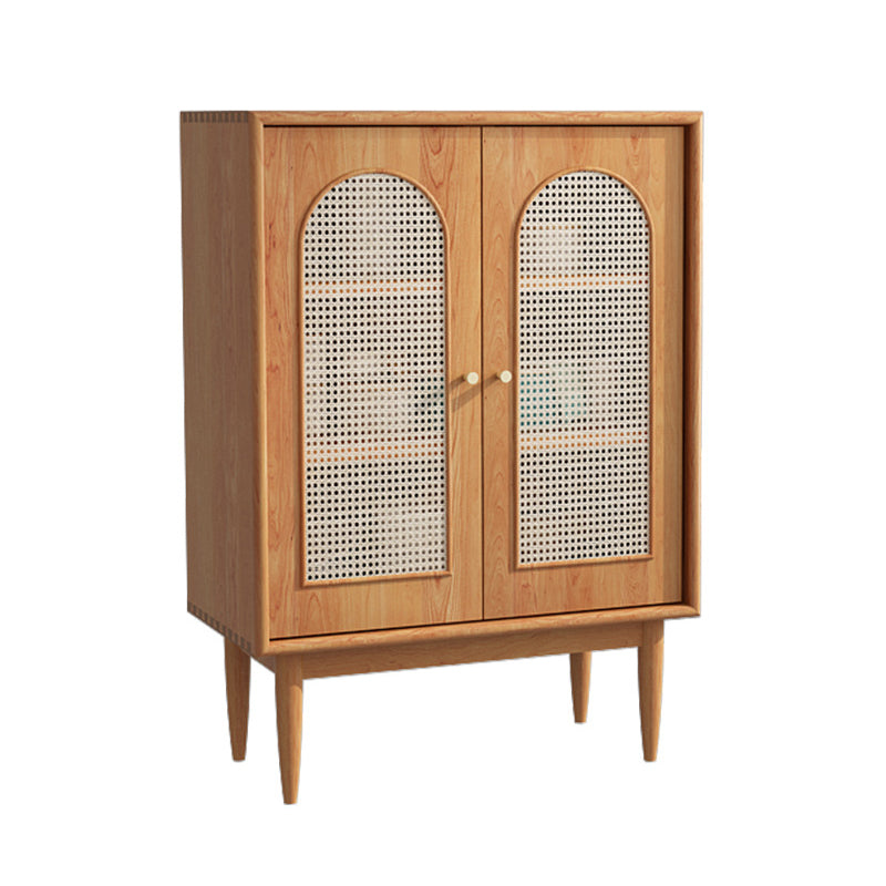 15.75"W Sideboard Contemporary Style Solid Wood Dining Server for Living Room Kitchen 30"L x 16"W x 43"H Cherry Wood Wicker & Rattan Clearhalo 'buffet_sideboard' 'Buffets & Sideboards' 'furn' 'furn_buffet_sideboard' 'Furniture' 'Kitchen & Dining Furniture' 5453850