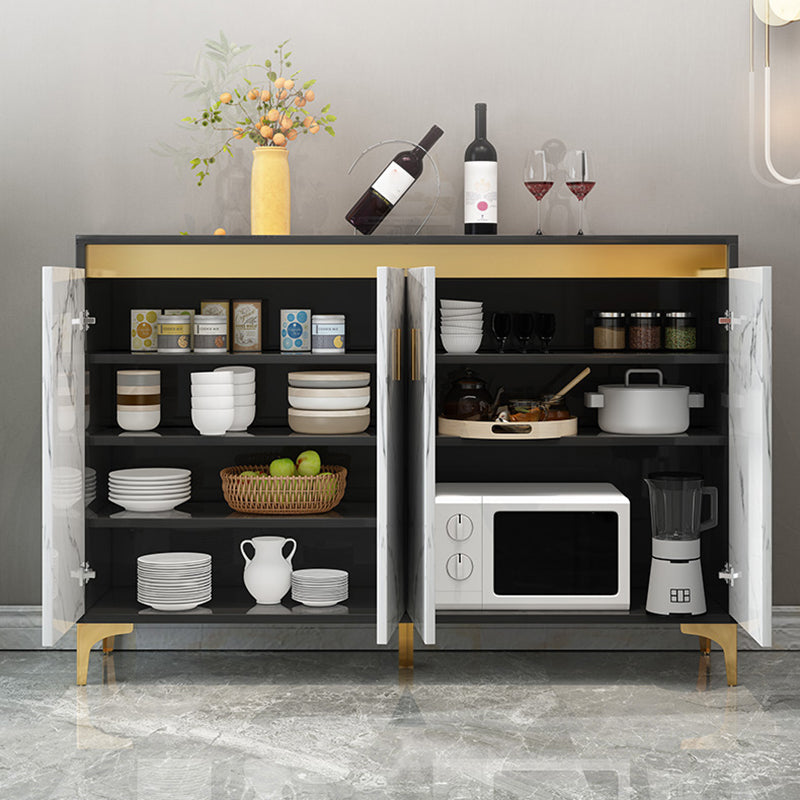 Glam Engineered Wood Sideboard Kitchen Dining Room Sideboard Clearhalo 'buffet_sideboard' 'Buffets & Sideboards' 'furn' 'furn_buffet_sideboard' 'Furniture' 'Kitchen & Dining Furniture' 5453864