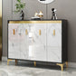 Glam Engineered Wood Sideboard Kitchen Dining Room Sideboard 47"L x 14"W x 38"H Black Clearhalo 'buffet_sideboard' 'Buffets & Sideboards' 'furn' 'furn_buffet_sideboard' 'Furniture' 'Kitchen & Dining Furniture' 5453865