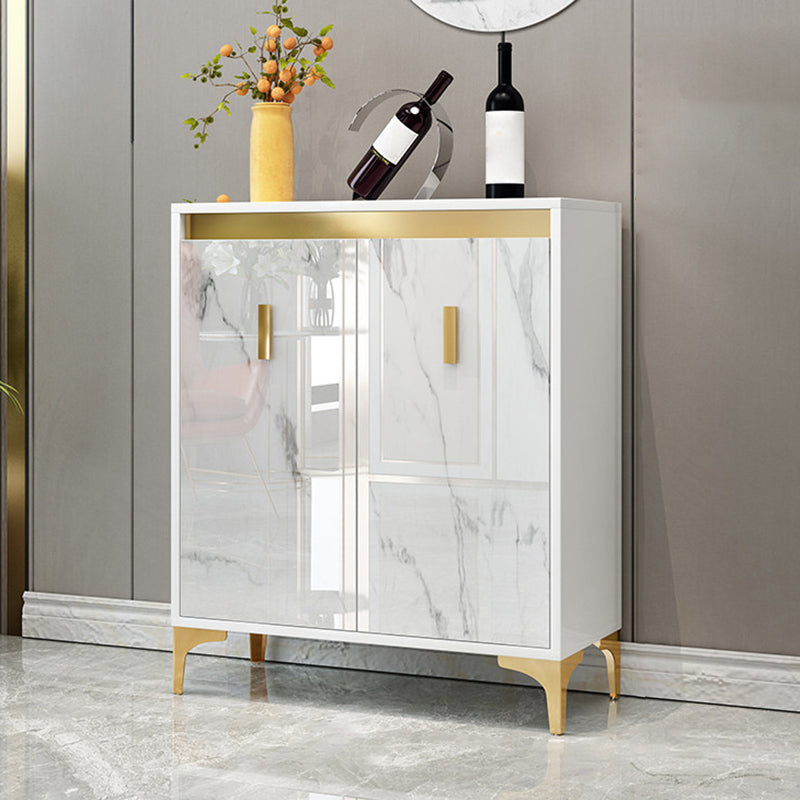 Glam Engineered Wood Sideboard Kitchen Dining Room Sideboard White Clearhalo 'buffet_sideboard' 'Buffets & Sideboards' 'furn' 'furn_buffet_sideboard' 'Furniture' 'Kitchen & Dining Furniture' 5453869