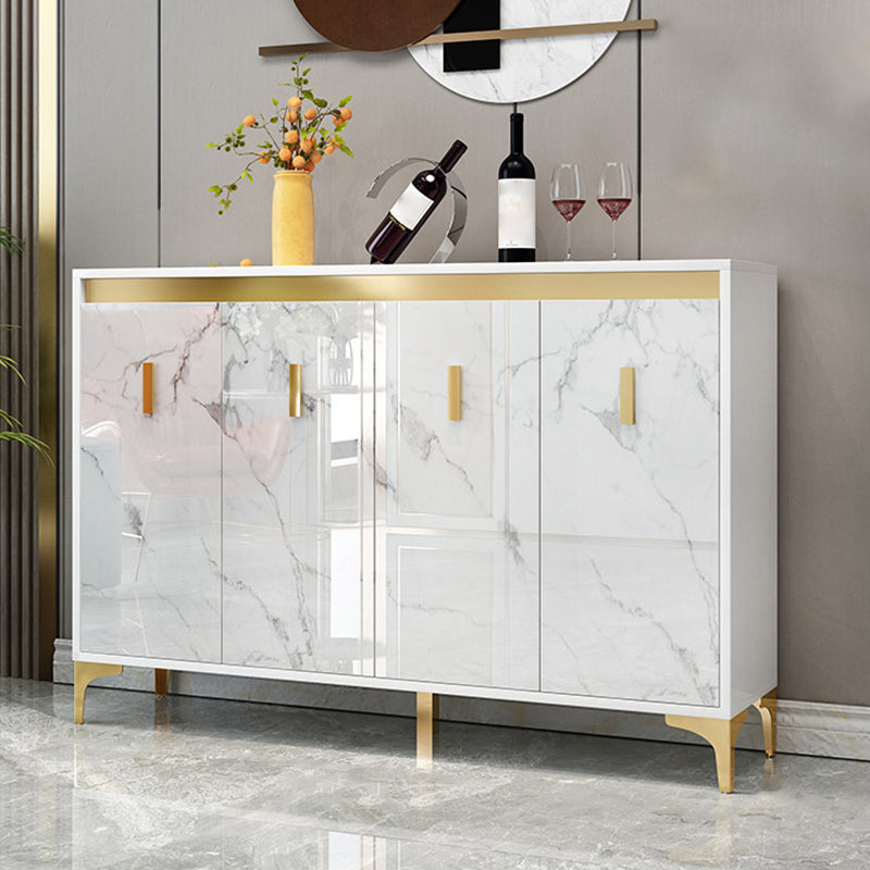 Glam Engineered Wood Sideboard Kitchen Dining Room Sideboard White Clearhalo 'buffet_sideboard' 'Buffets & Sideboards' 'furn' 'furn_buffet_sideboard' 'Furniture' 'Kitchen & Dining Furniture' 5453871