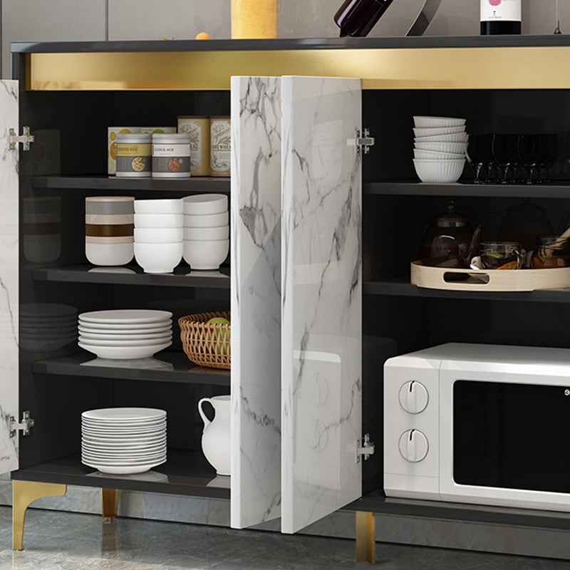 Glam Engineered Wood Sideboard Kitchen Dining Room Sideboard Clearhalo 'buffet_sideboard' 'Buffets & Sideboards' 'furn' 'furn_buffet_sideboard' 'Furniture' 'Kitchen & Dining Furniture' 5453873