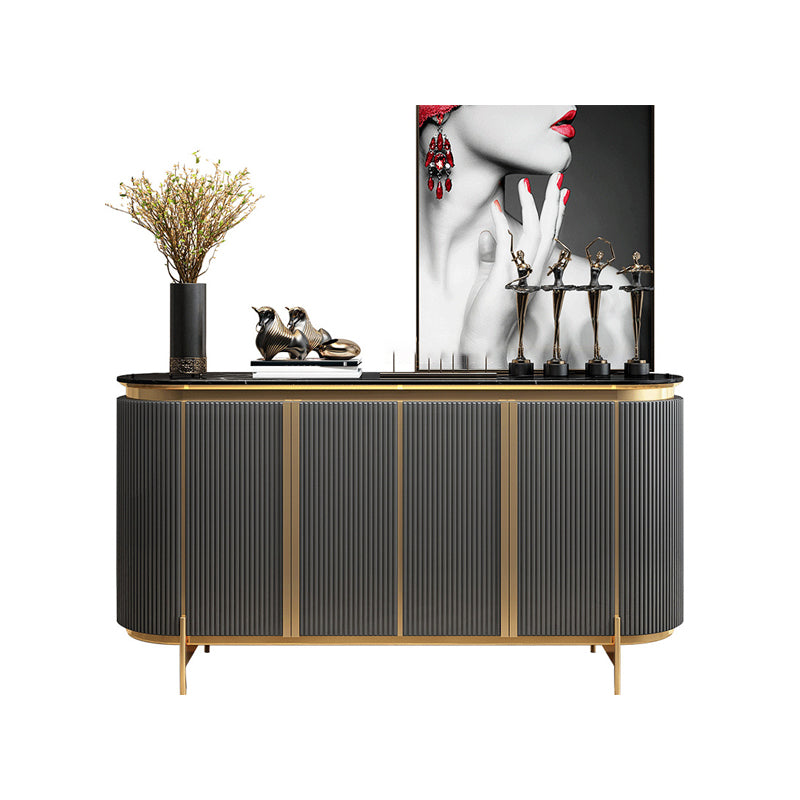 Artificial Stone Buffet Server 36-inch Height Kitchen Server for Dining Room Grey Clearhalo 'buffet_sideboard' 'Buffets & Sideboards' 'furn' 'furn_buffet_sideboard' 'Furniture' 'Kitchen & Dining Furniture' 5454006